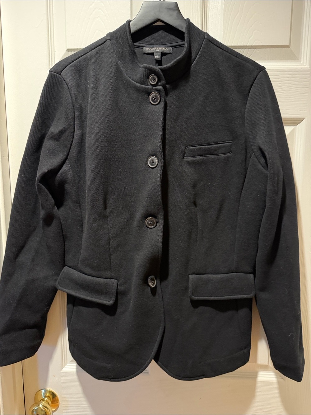 Banana Republic Factory Black Stand-Collar Blazer Jacket